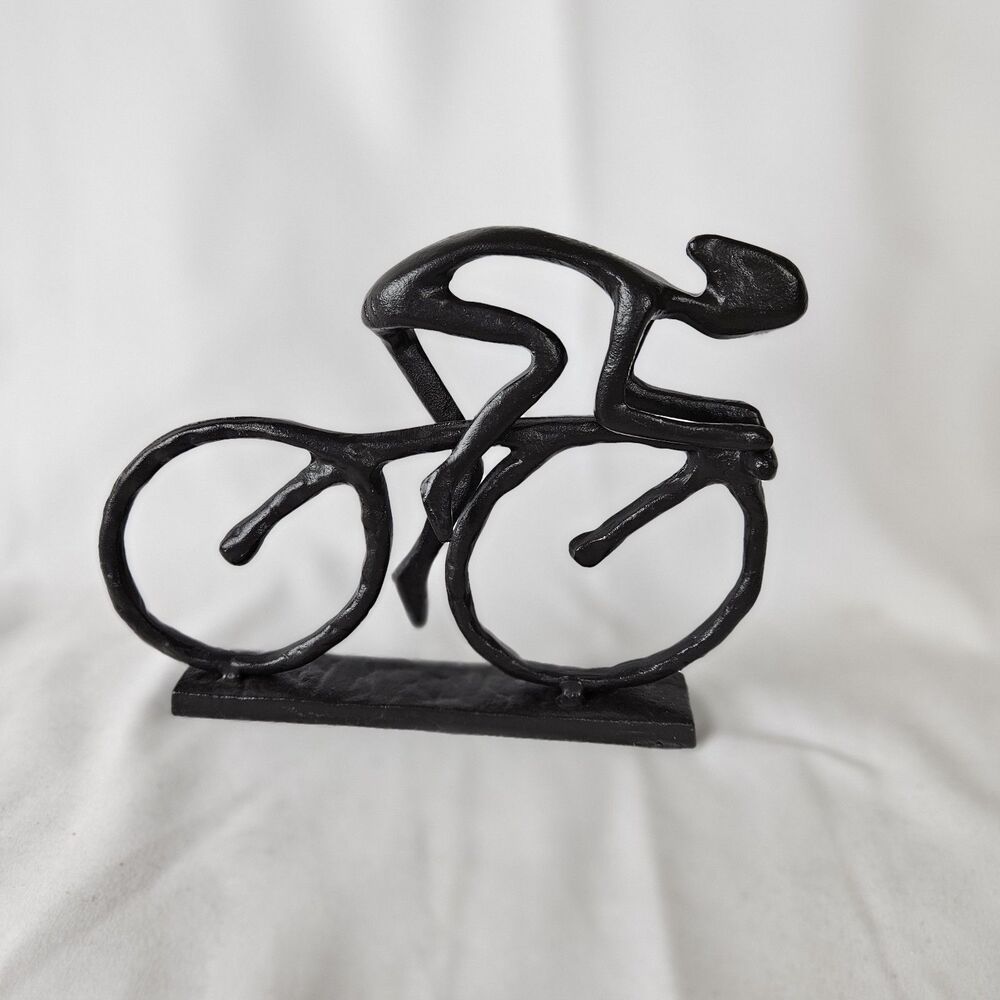 The Champion Cyclist Cast‎ Metal Bike Racer Statue w/makers mark